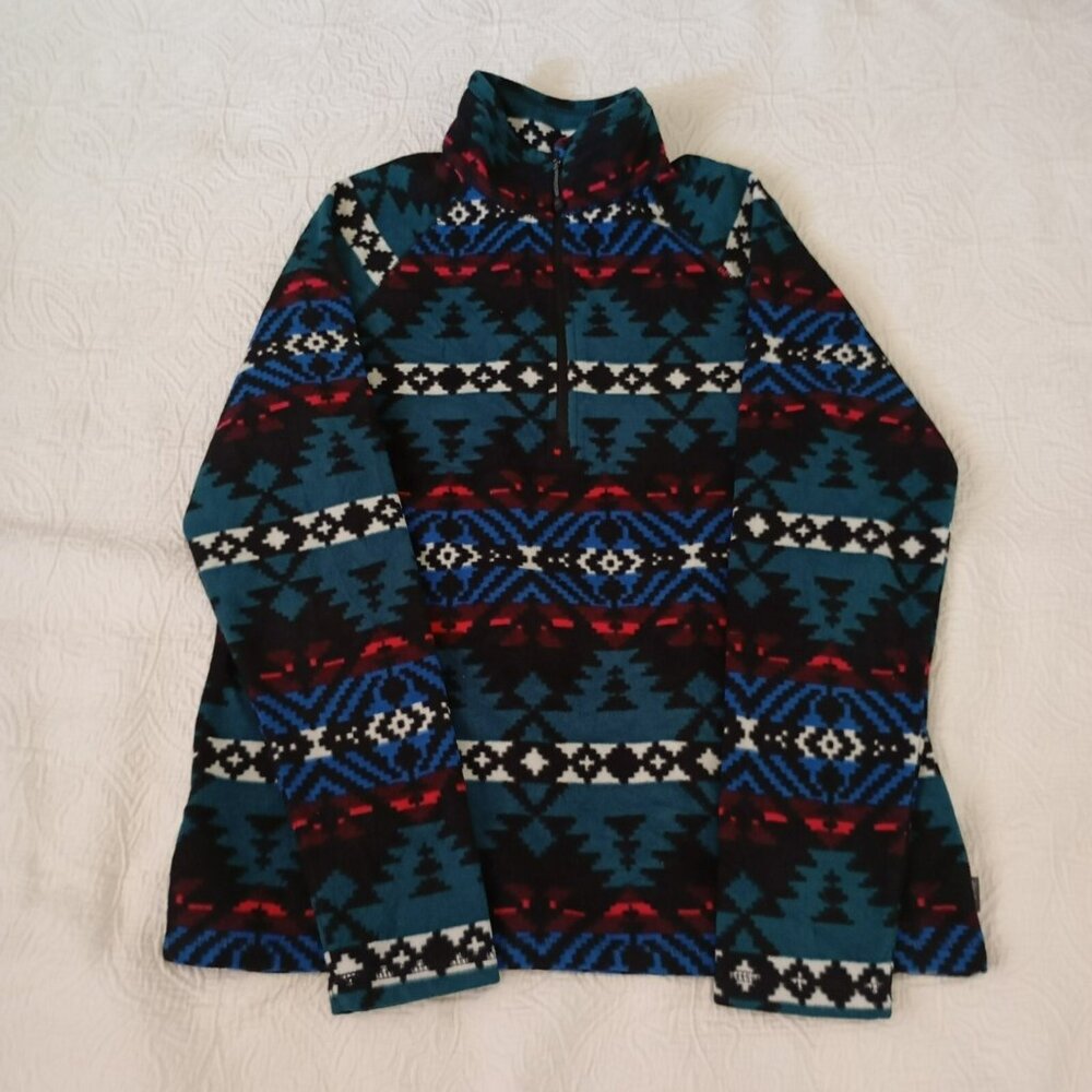 Eddie Bauer Womens M Southwest Pattern Fleece Pullover Warm & Soft